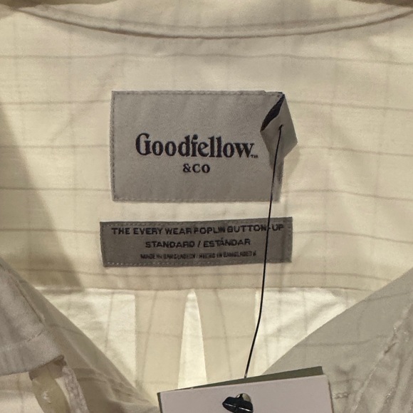Size XXL Goodfellow & Co Men's White Grid Polo - Picture 3 of 6